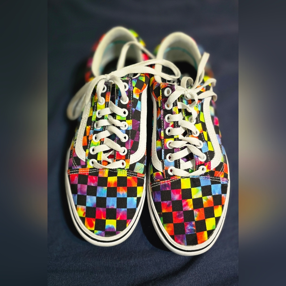 Colorful Tie Dye Vans Sneakers